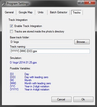 PGE integrated tracklog viewer